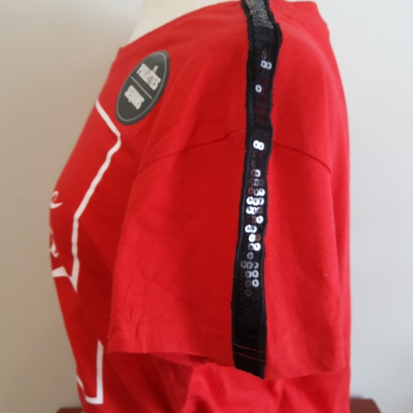 3/$30💥 Coca-Cola Logo Graphic Tee Sequins T-shirt, NWOT - Picture 3 of 7